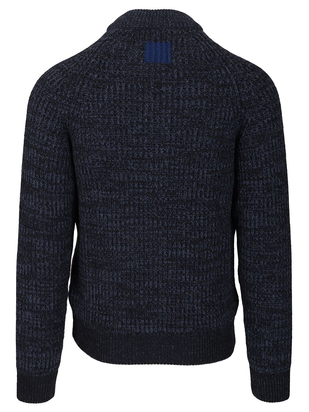 Knitted Bomber Jacket Blue Wool Knitwear