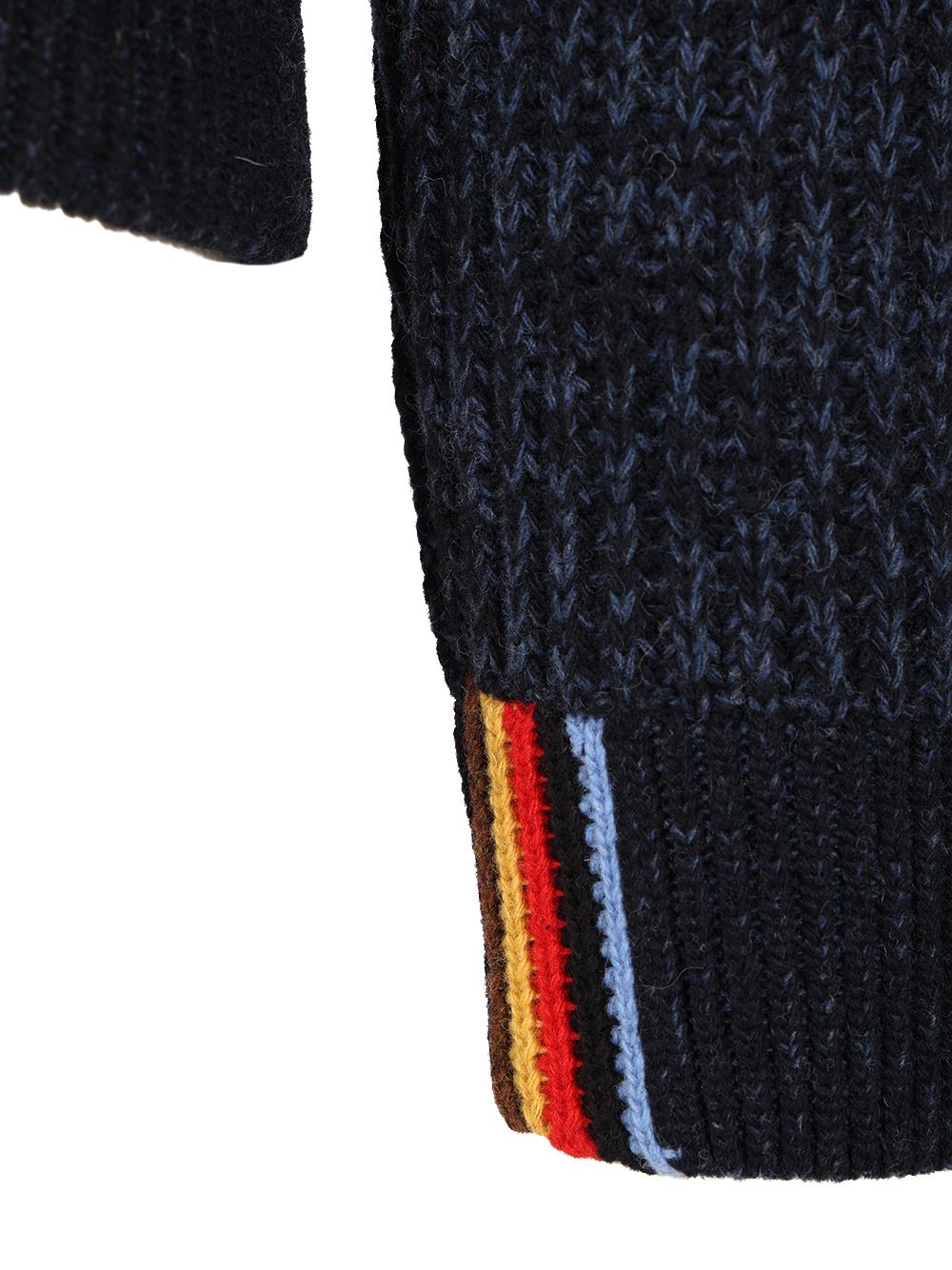 Knitted Bomber Jacket Blue Wool Knitwear