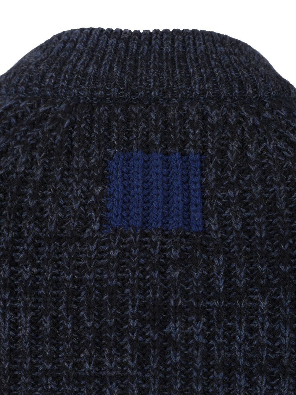 Knitted Bomber Jacket Blue Wool Knitwear