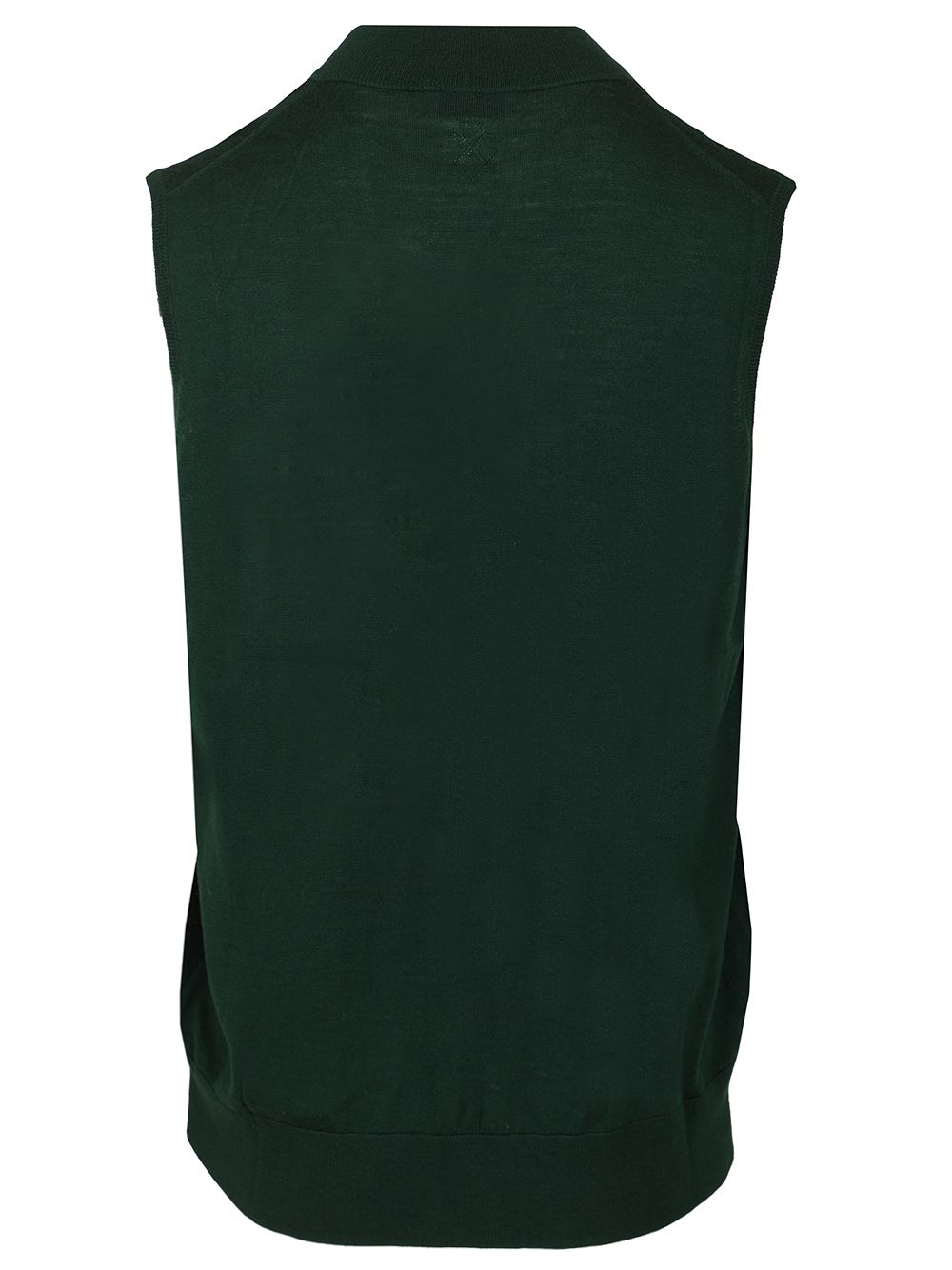 V-neck vest Green Wo Plain Jacket