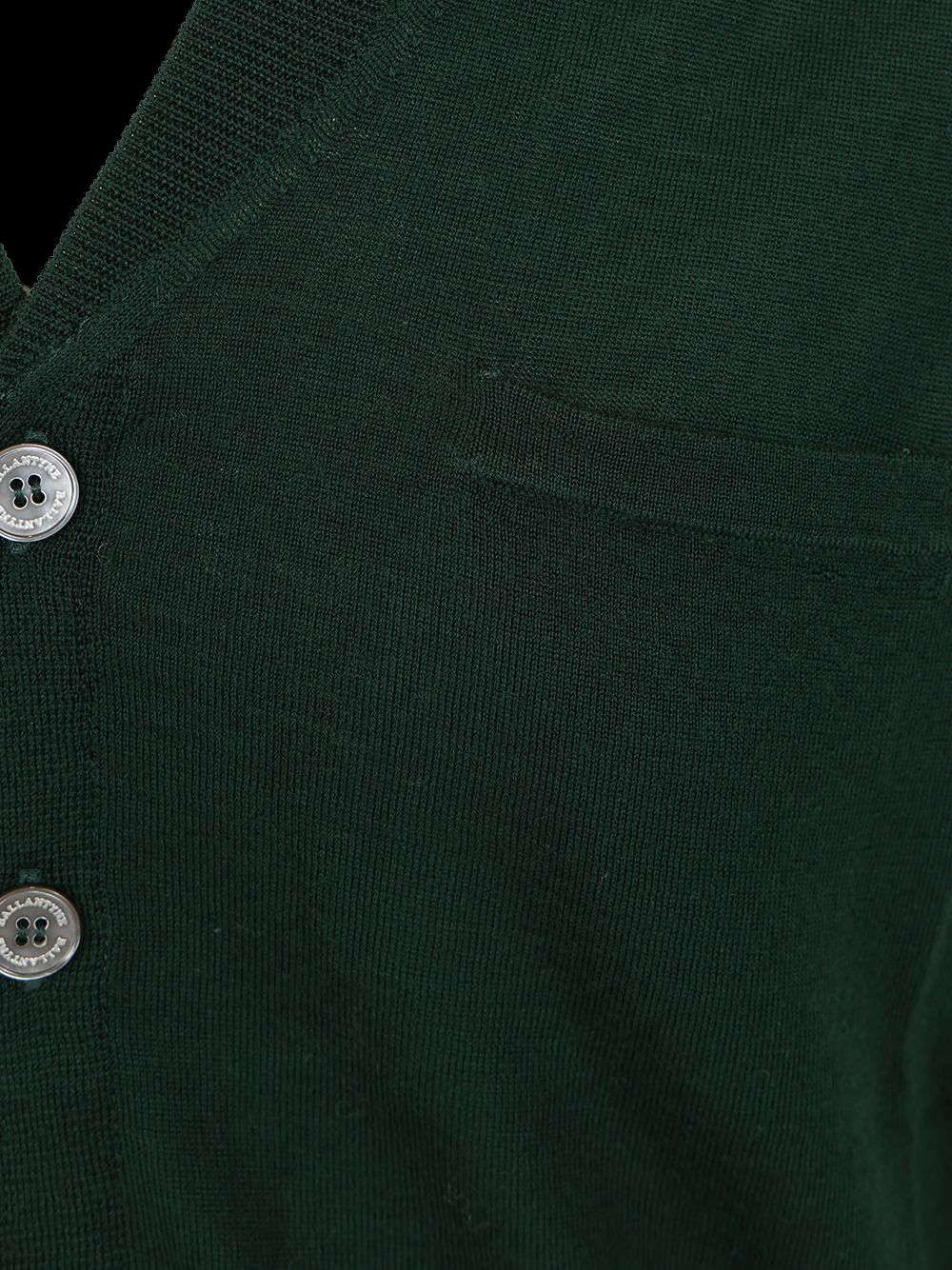 V-neck vest Green Wo Plain Jacket