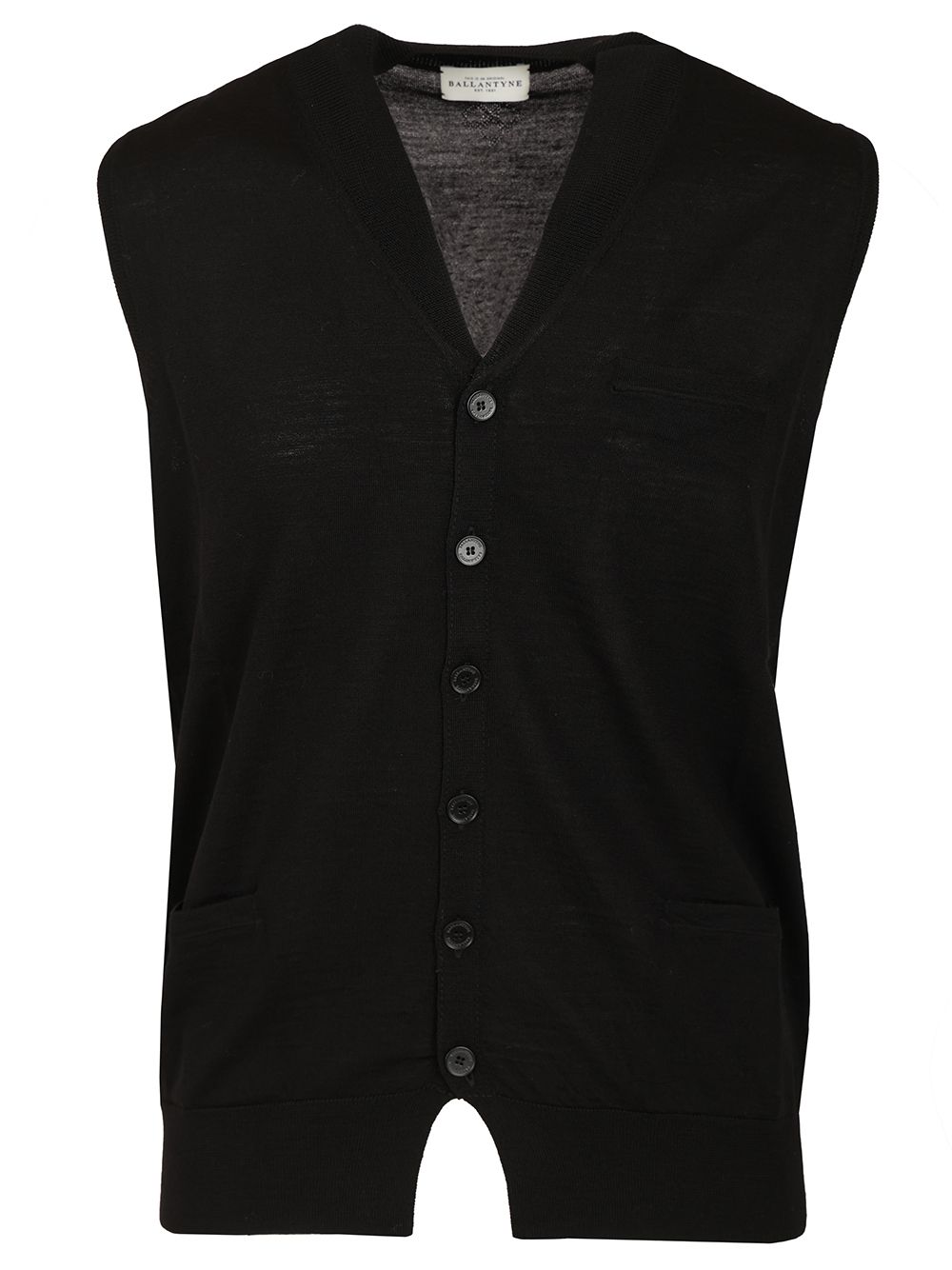 V-Neck Vest Black Wo Plain Jacket