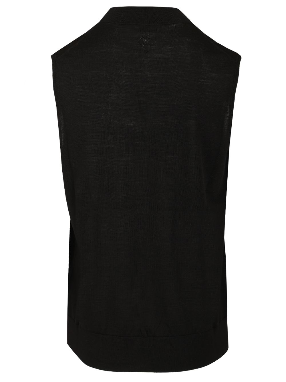 V-Neck Vest Black Wo Plain Jacket
