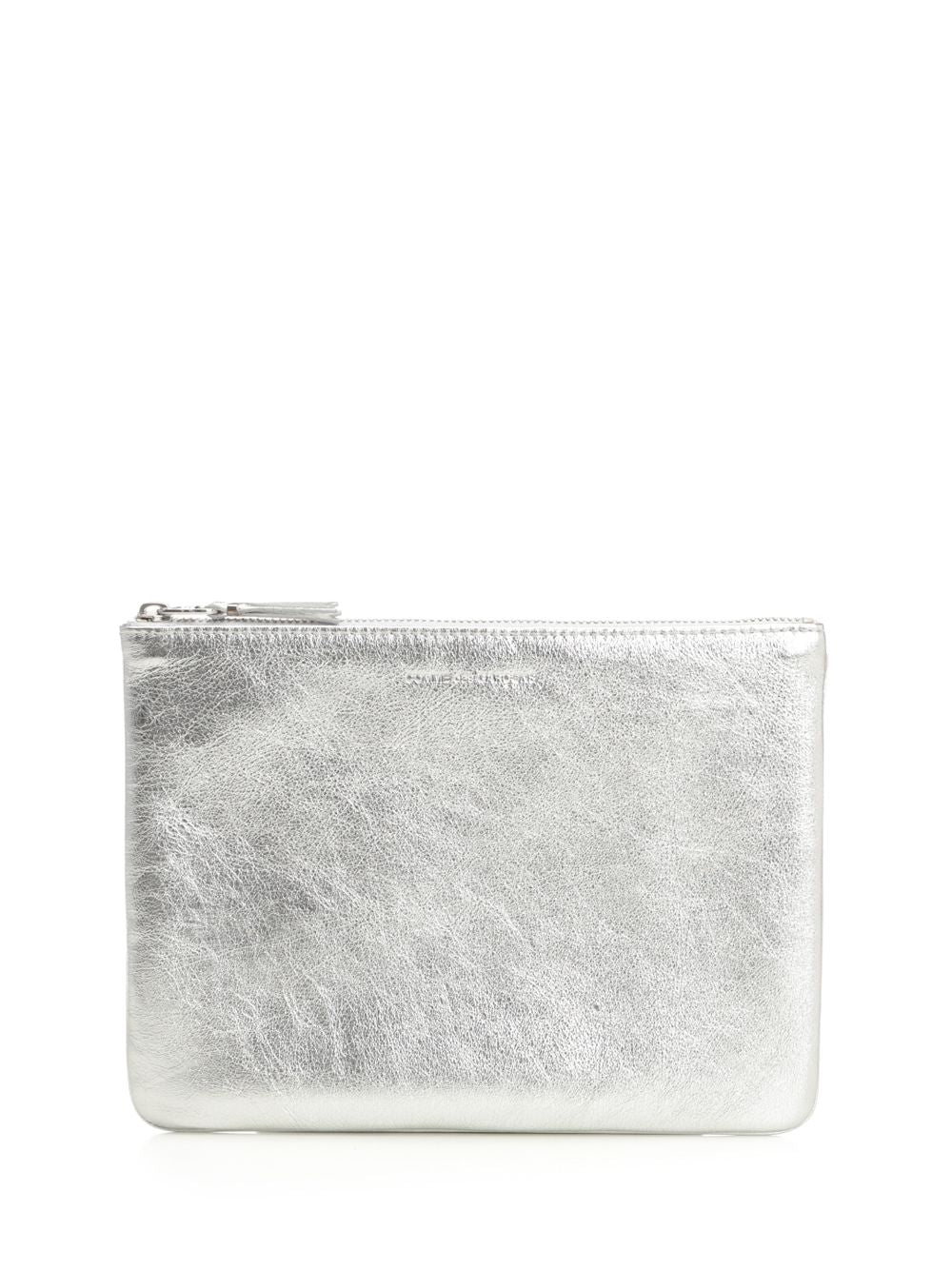 Leather Pouch Silver Calfskin Small Goods