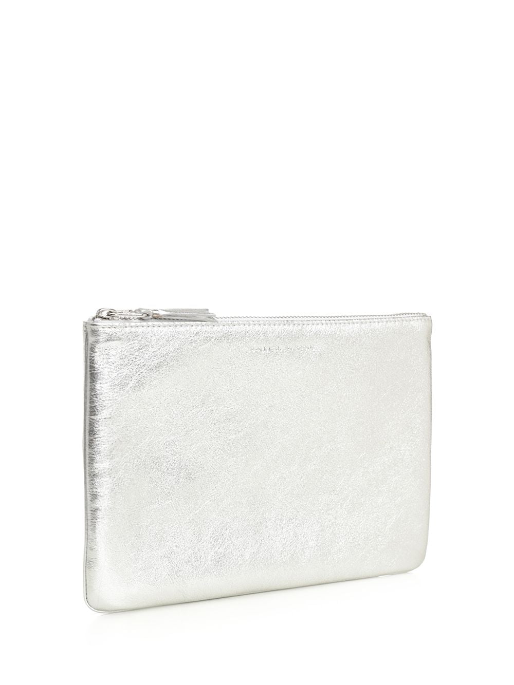 Leather Pouch Silver Calfskin Small Goods