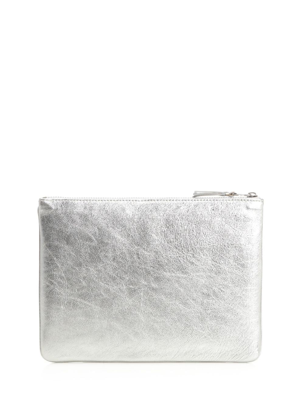 Leather Pouch Silver Calfskin Small Goods