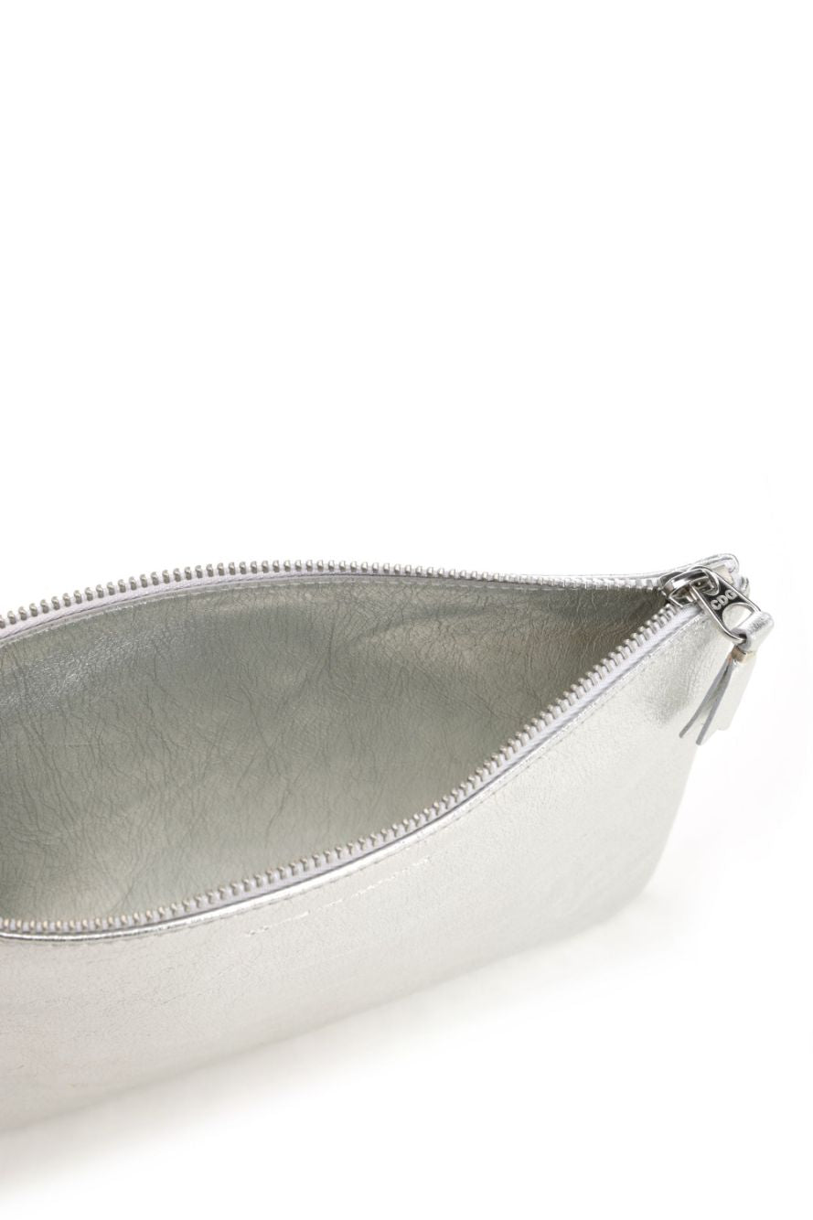Leather Pouch Silver Calfskin Small Goods