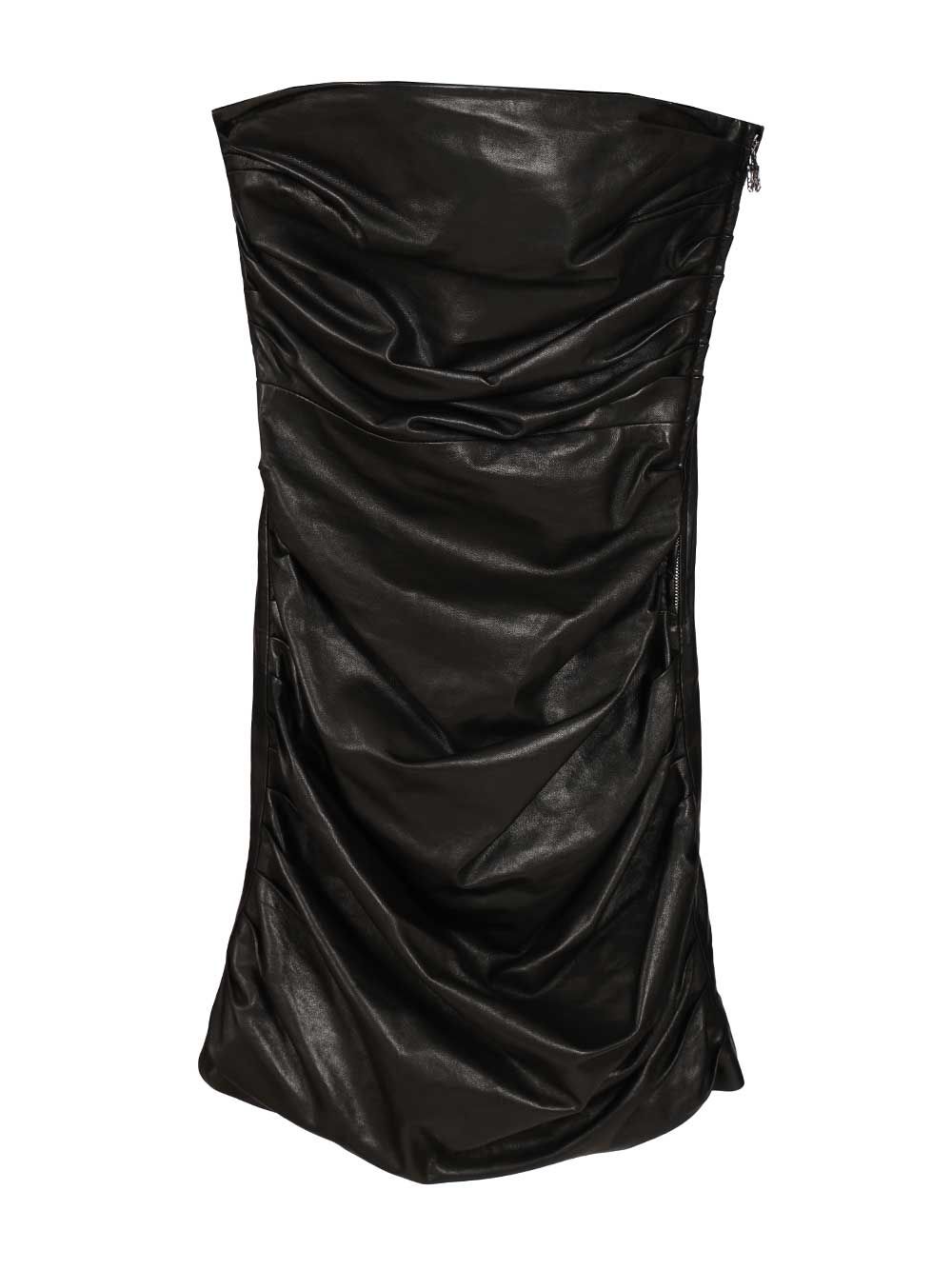 Leather Mini Dress Black Lamb
