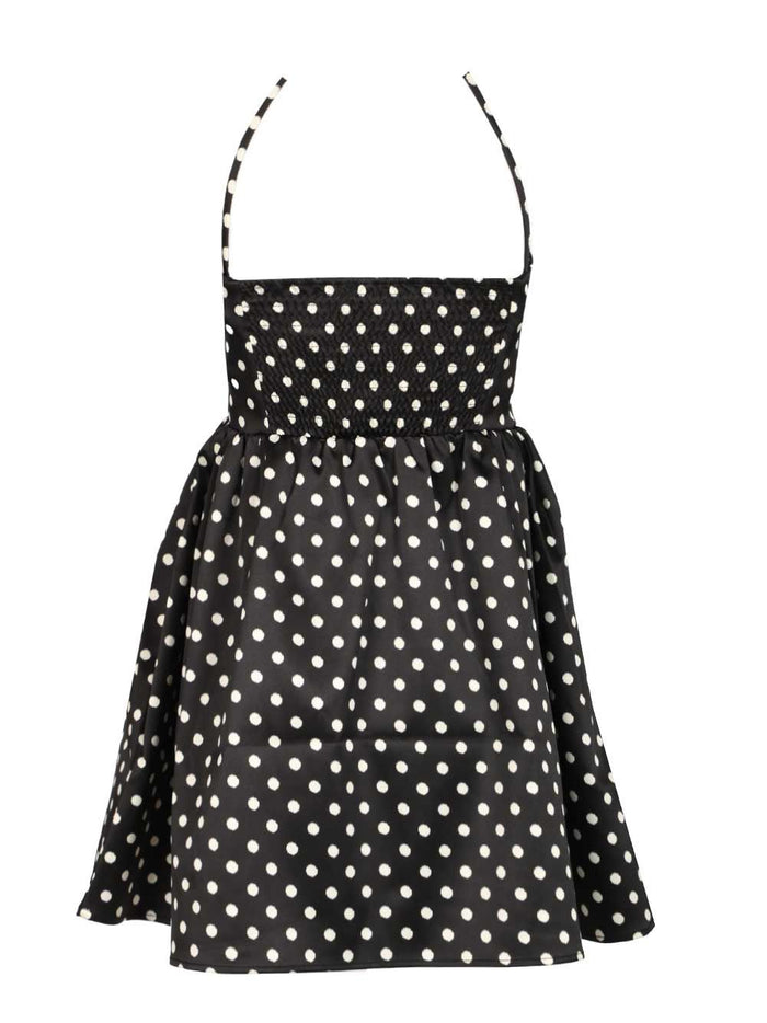 Polka Dot Mini Dress Black Recycled Polyester