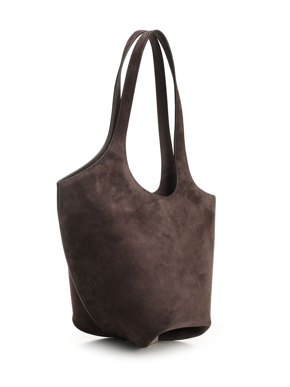 The Attico La Scoop Brown Shoulder Bags
