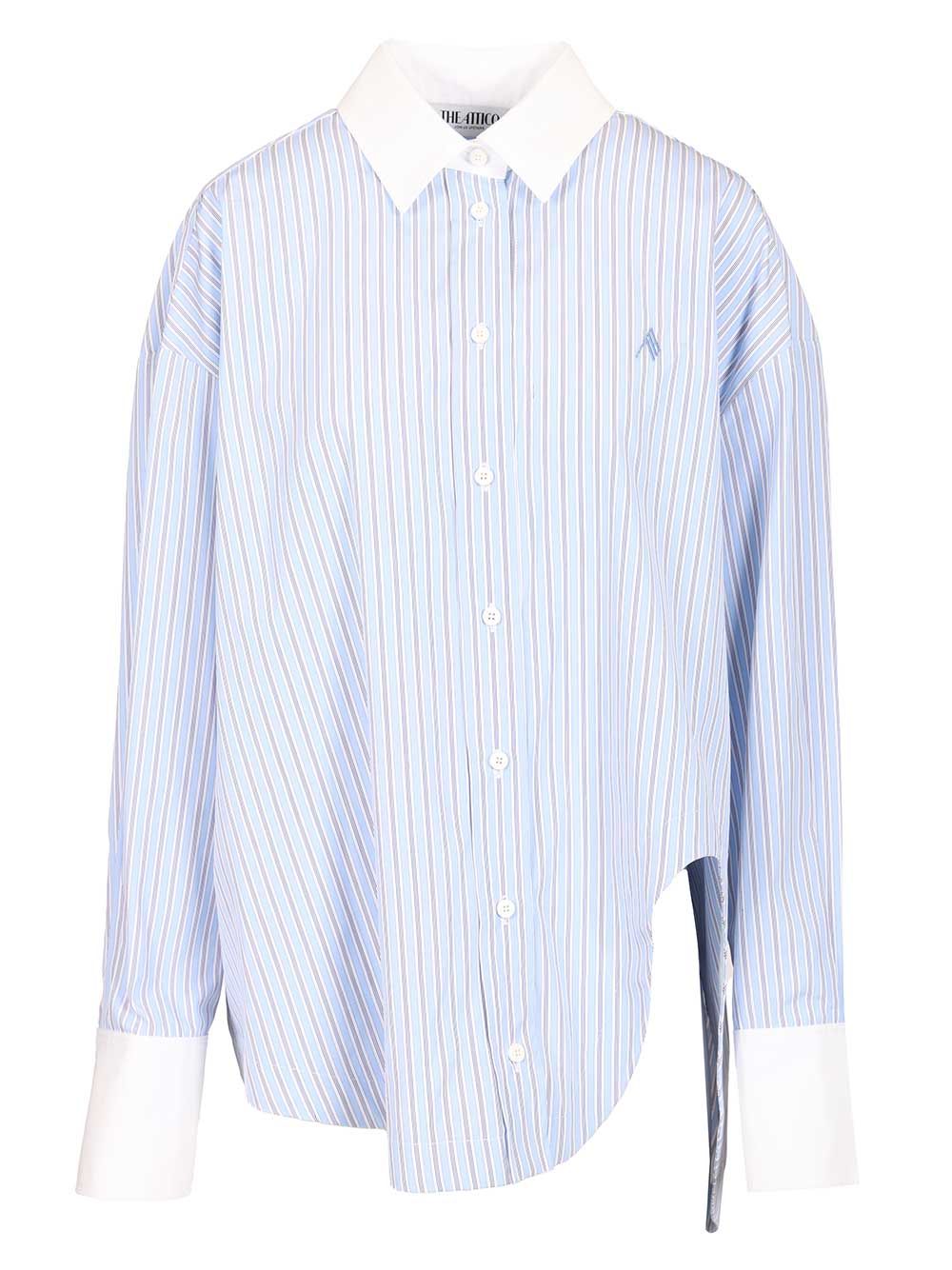 Striped cotton shirt Light Blue Main Material: Co