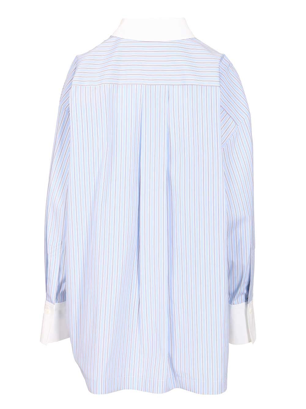 Striped cotton shirt Light Blue Main Material: Co