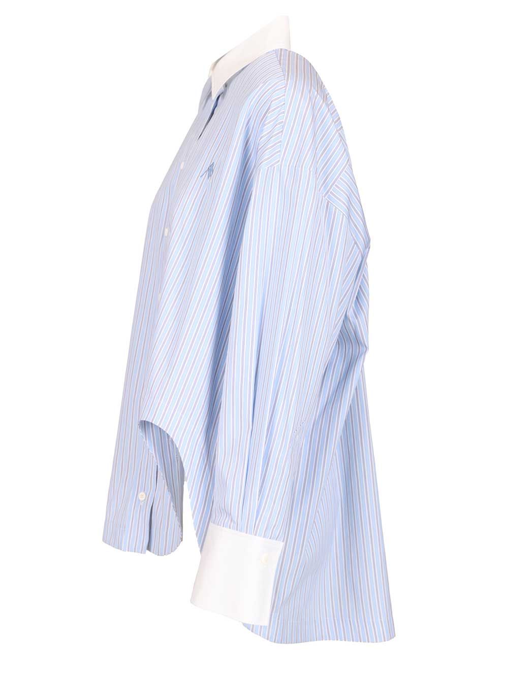 Striped cotton shirt Light Blue Main Material: Co