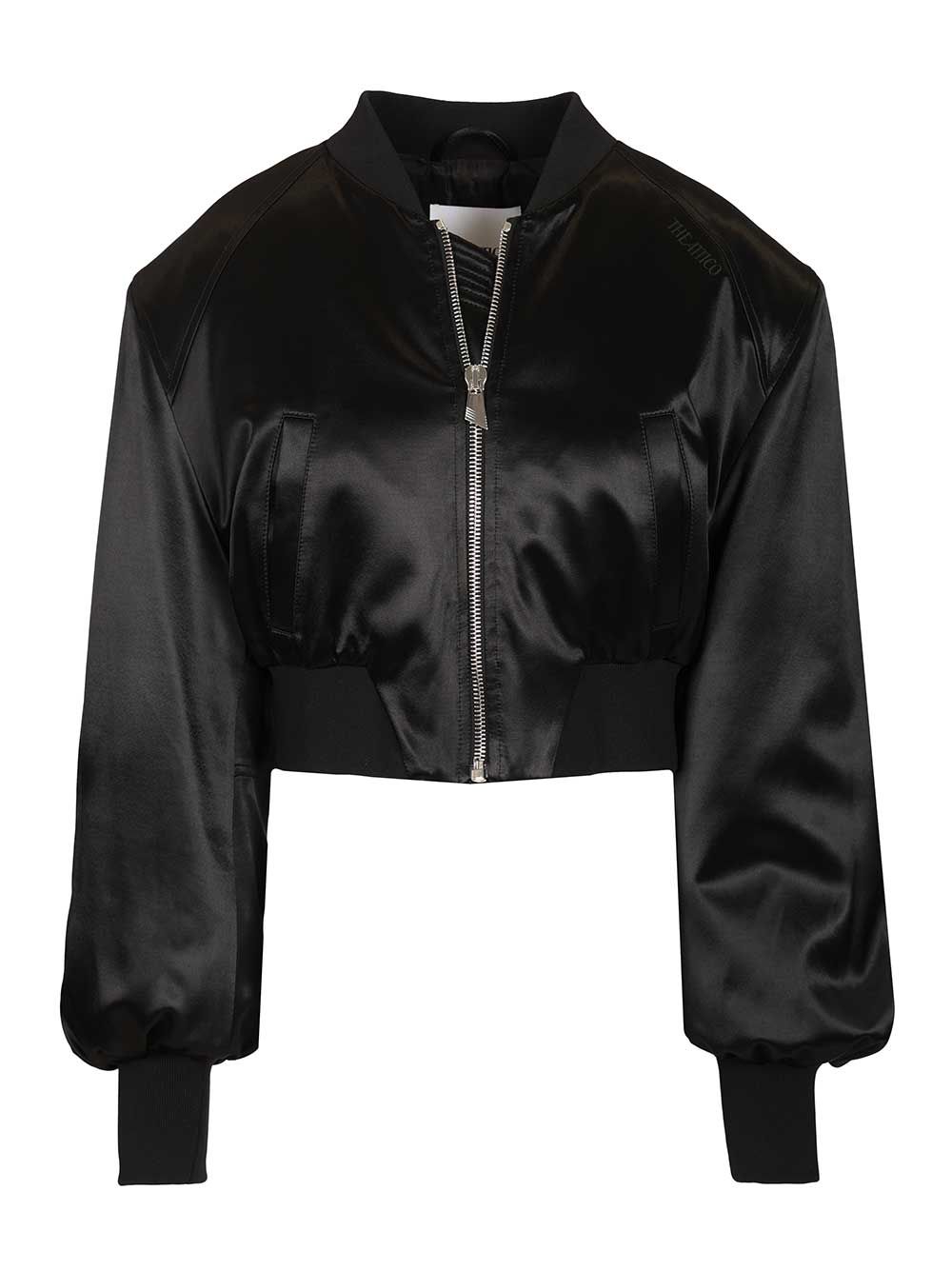 Satin bomber jacket Black