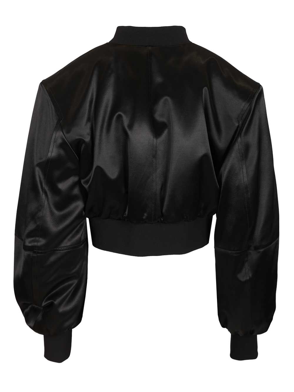 Satin bomber jacket Black