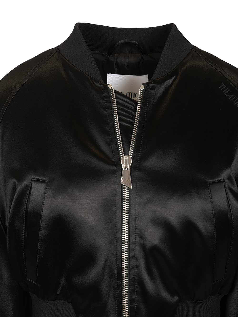 Satin bomber jacket Black