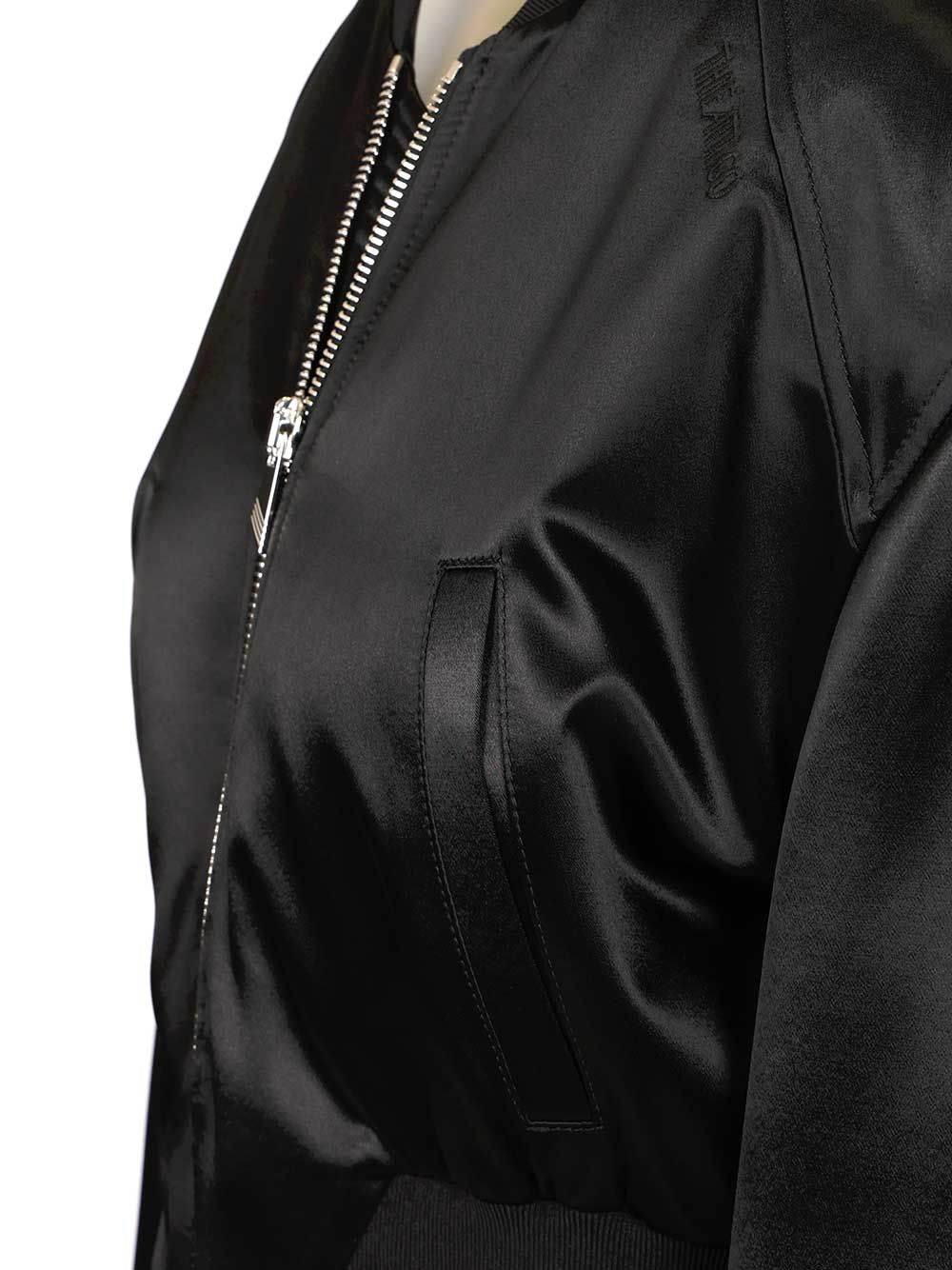 Satin bomber jacket Black