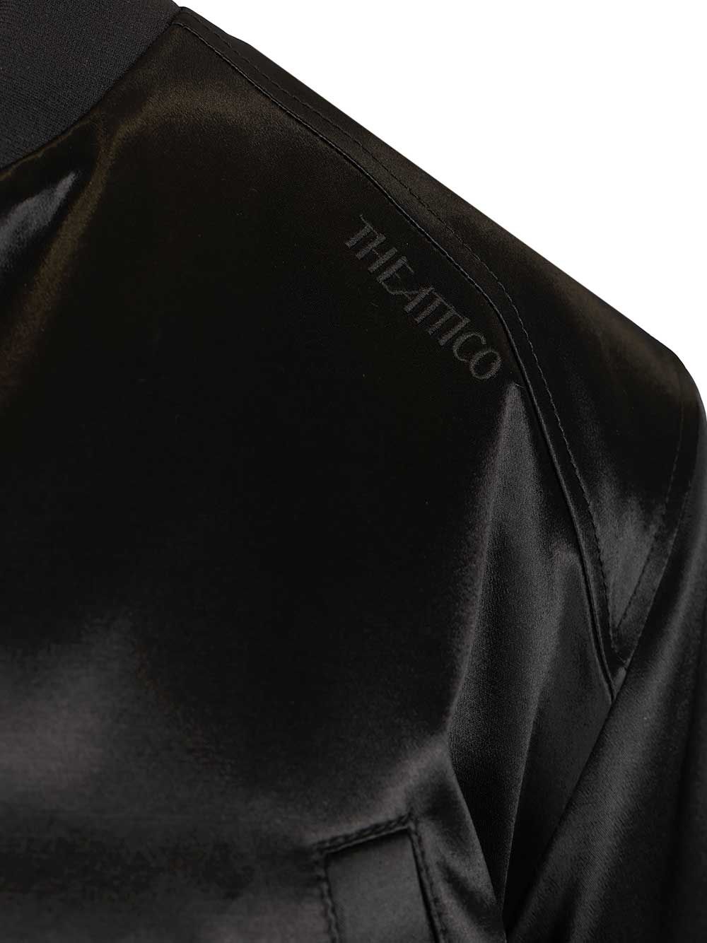 Satin bomber jacket Black