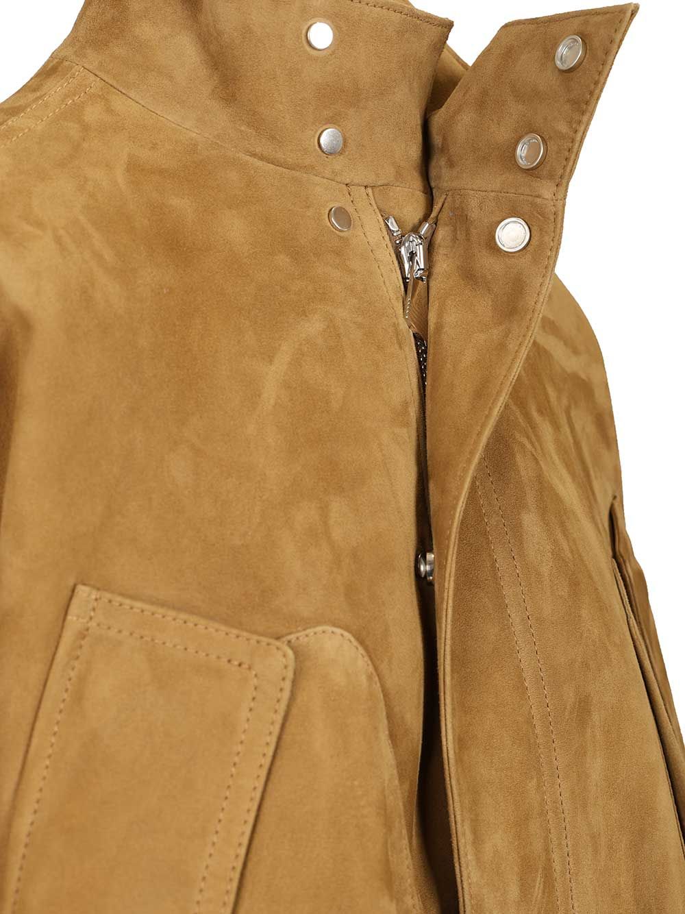 Leather bomber jacket Beige Main Material: Lamb