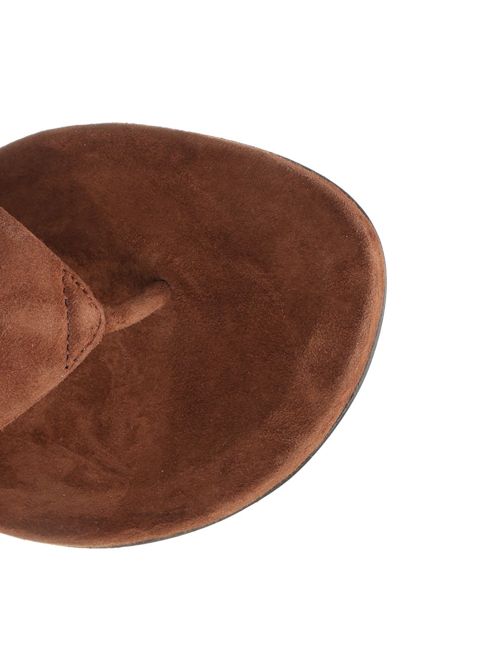 Micro Wedge Thong Sandals Brown Goat Leather