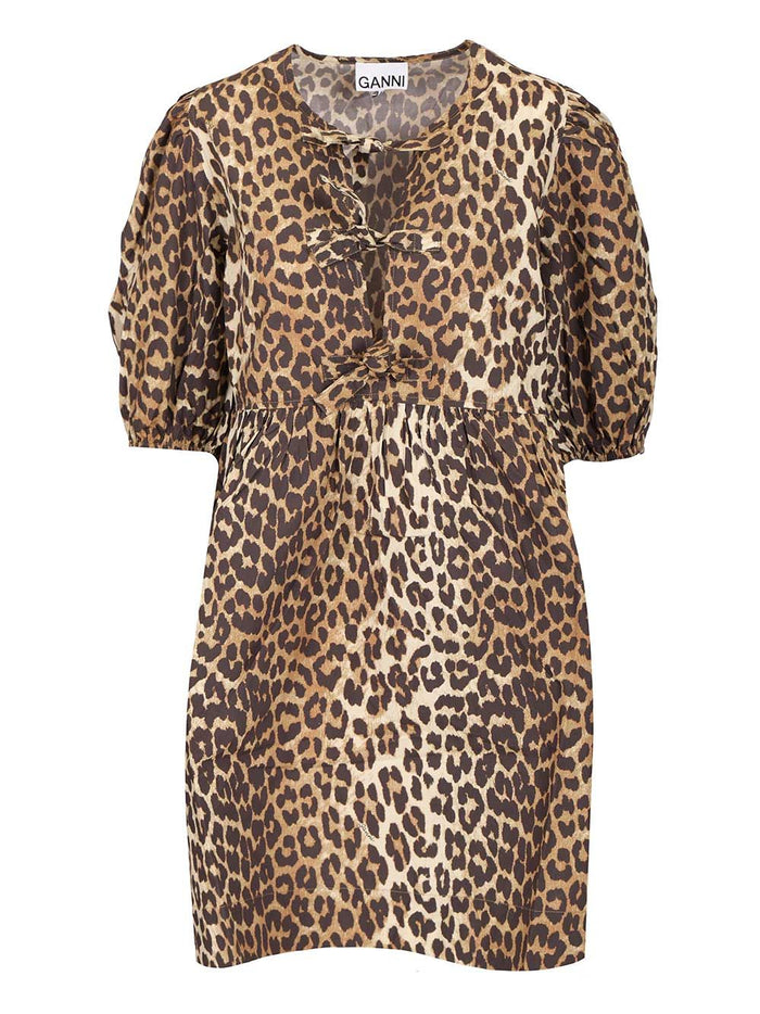 Leopard print mini dress Animalier Organic Cotton