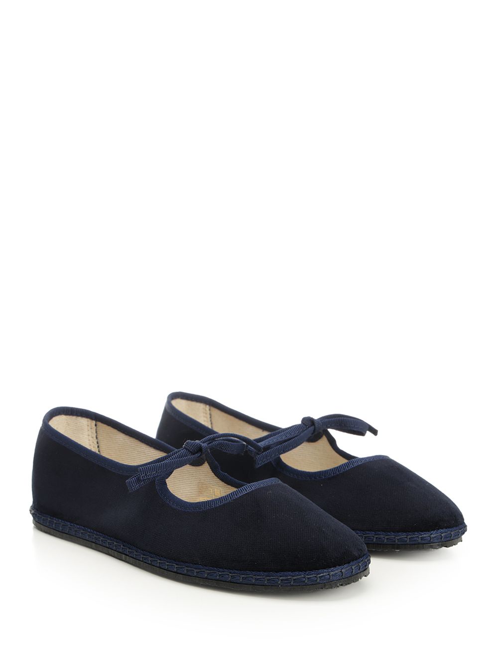 Brigitte Mary Jane Blue Upper Cotton Velvet Co Scarpe Basse