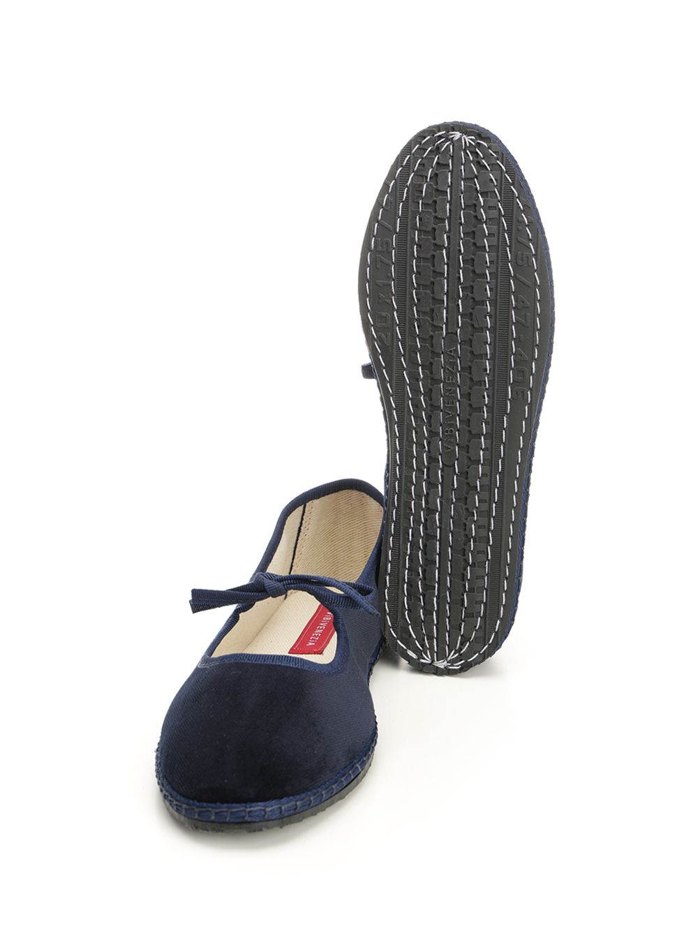 Brigitte Mary Jane Blue Upper Cotton Velvet Co Scarpe Basse