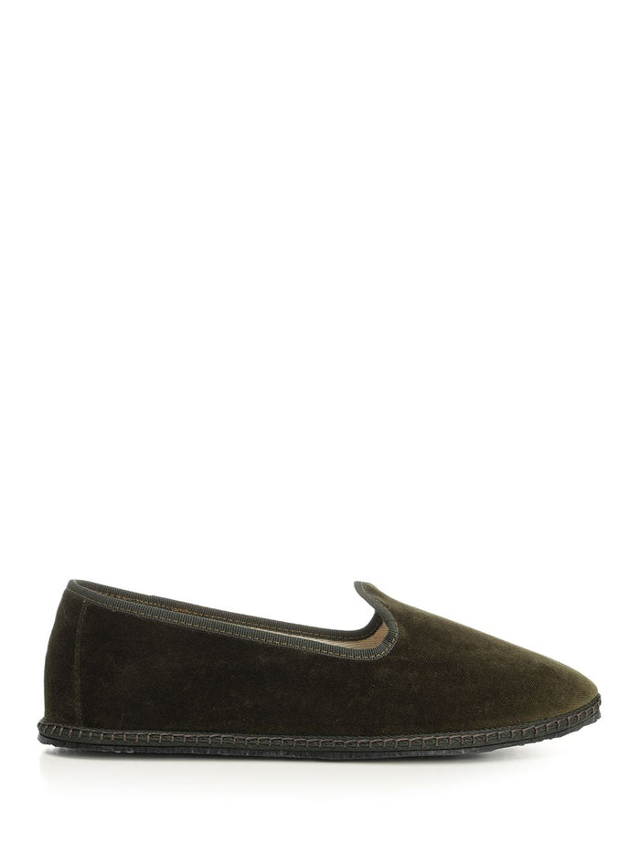 Classic Furlana Velvet Green Upper Cotton Co Scarpe Basse