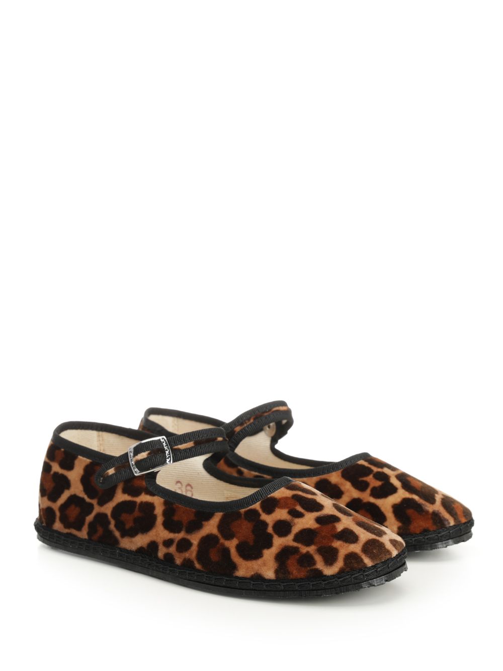 MARY JANE FURLANA TIPEPOLO LEOPARD Animalier Upper Cotton Velvet Co Scarpe Basse