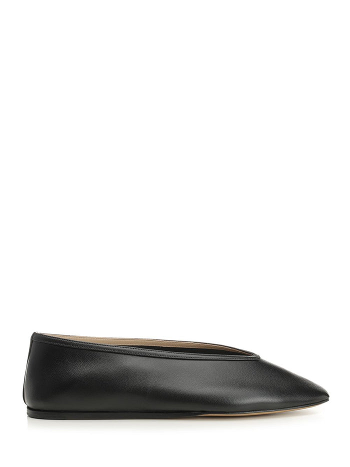 Moon slipper Black Lamb Leather Scarpe Basse