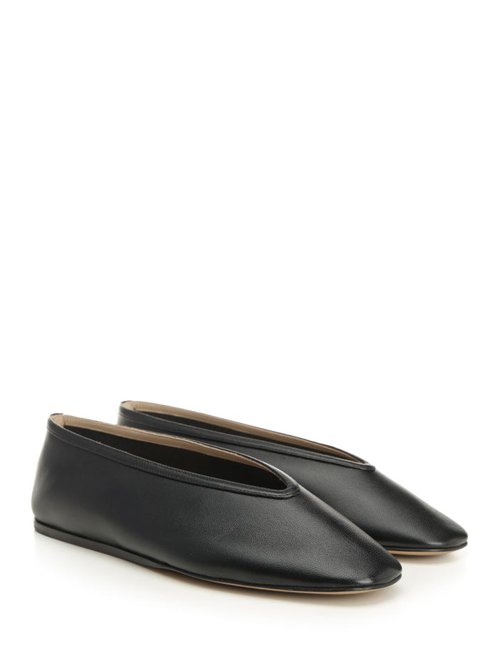Moon slipper Black Lamb Leather Scarpe Basse