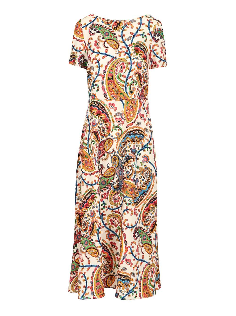 Printed midi dress Multicolor Poliestere Elastan