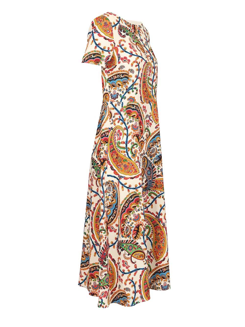 Printed midi dress Multicolor Poliestere Elastan