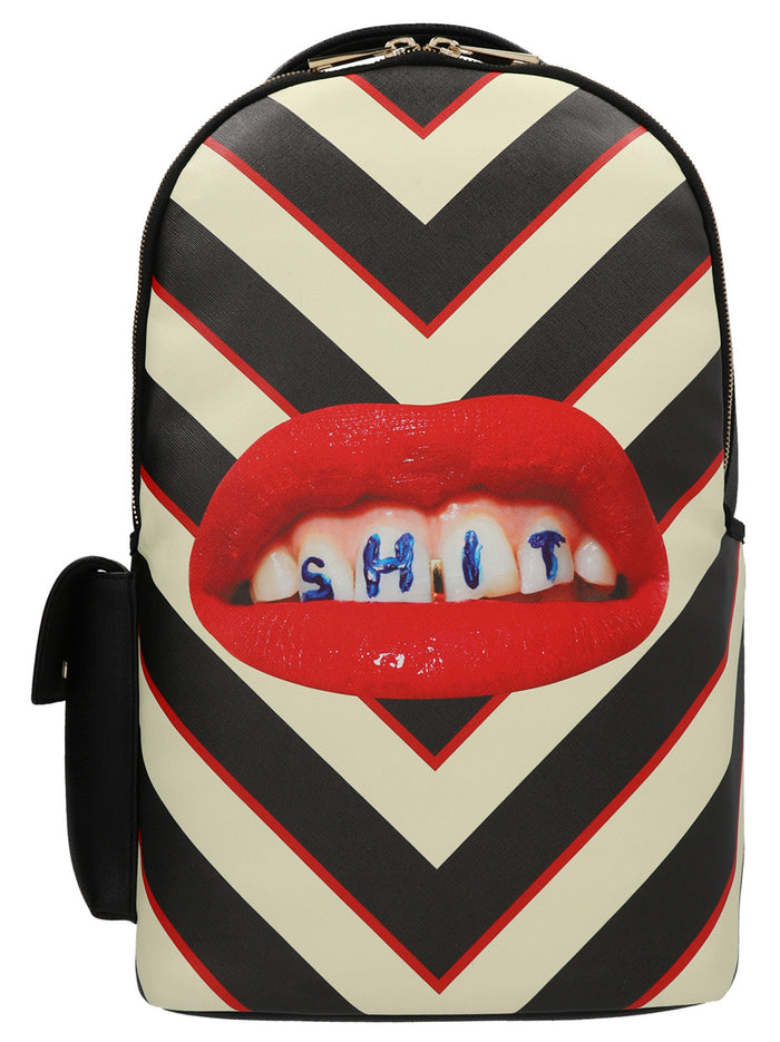 Regimeenta Shit Seenta x Toiletpaper backpack Black Polyurethane Backpacks