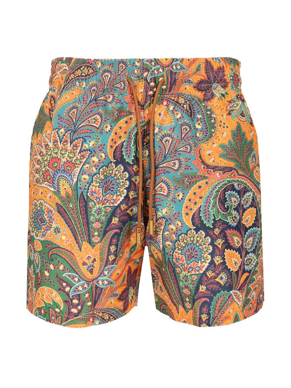 Swimsuit With Paisley Print Poliestere Swimwear
