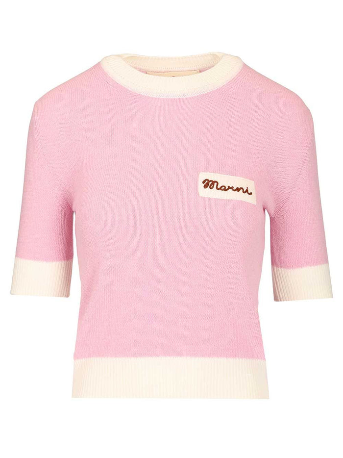 Cropped top in wool blend Rose Knit Polyamide Knitwear