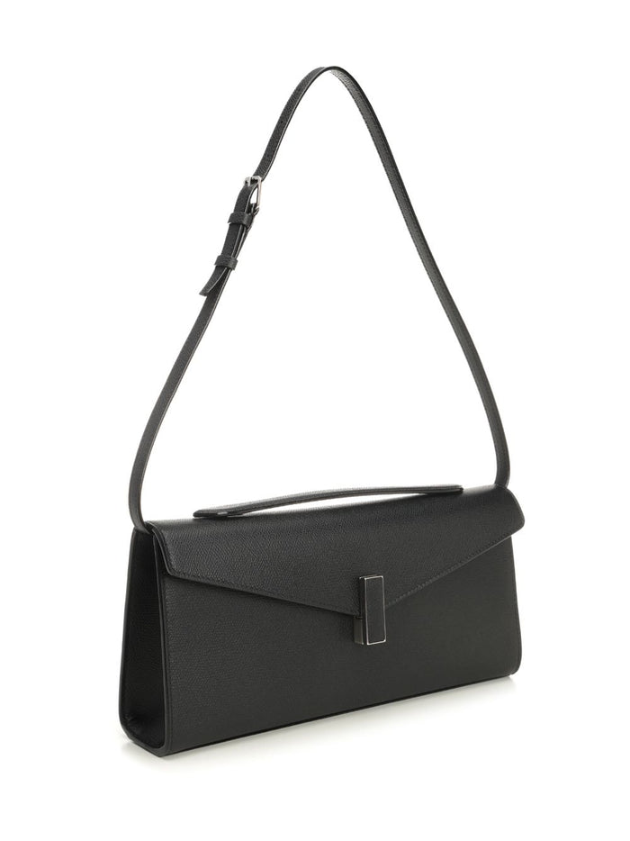 ISIDE CLUTCH WITH HANDLE AND STRAP Black Clutches