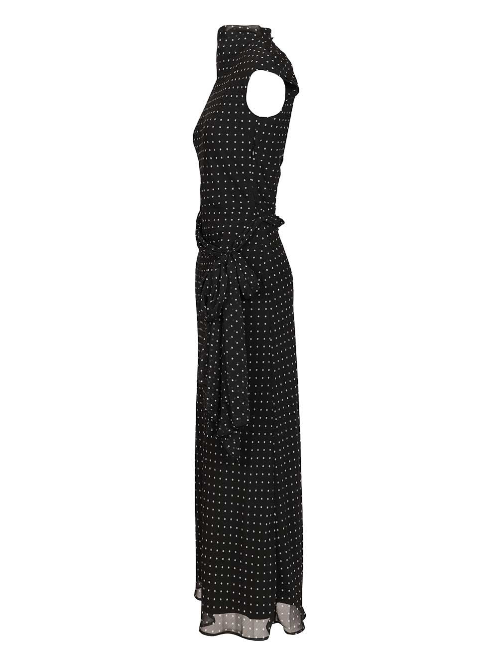 Long polka dot dress Black