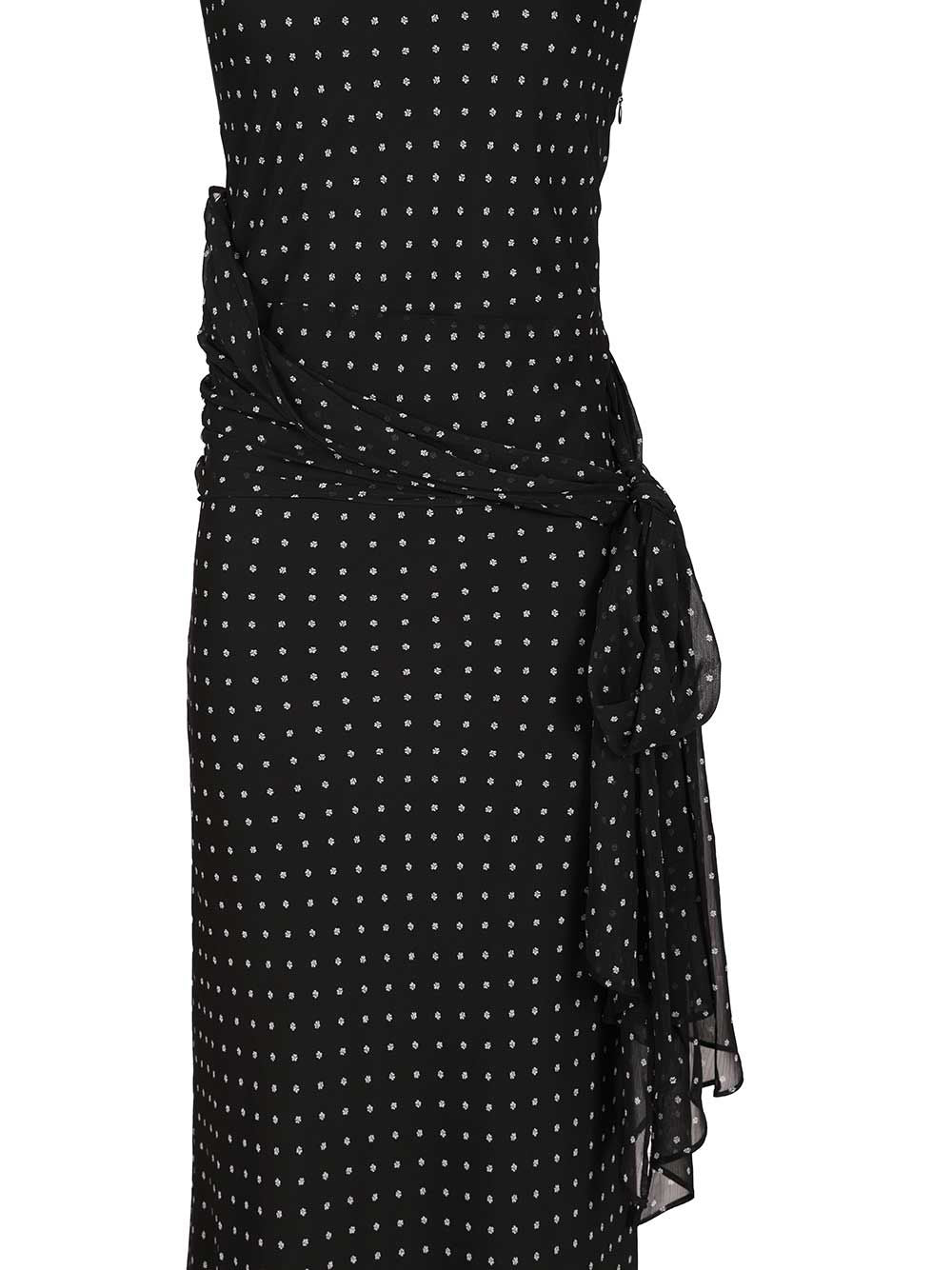 Long polka dot dress Black