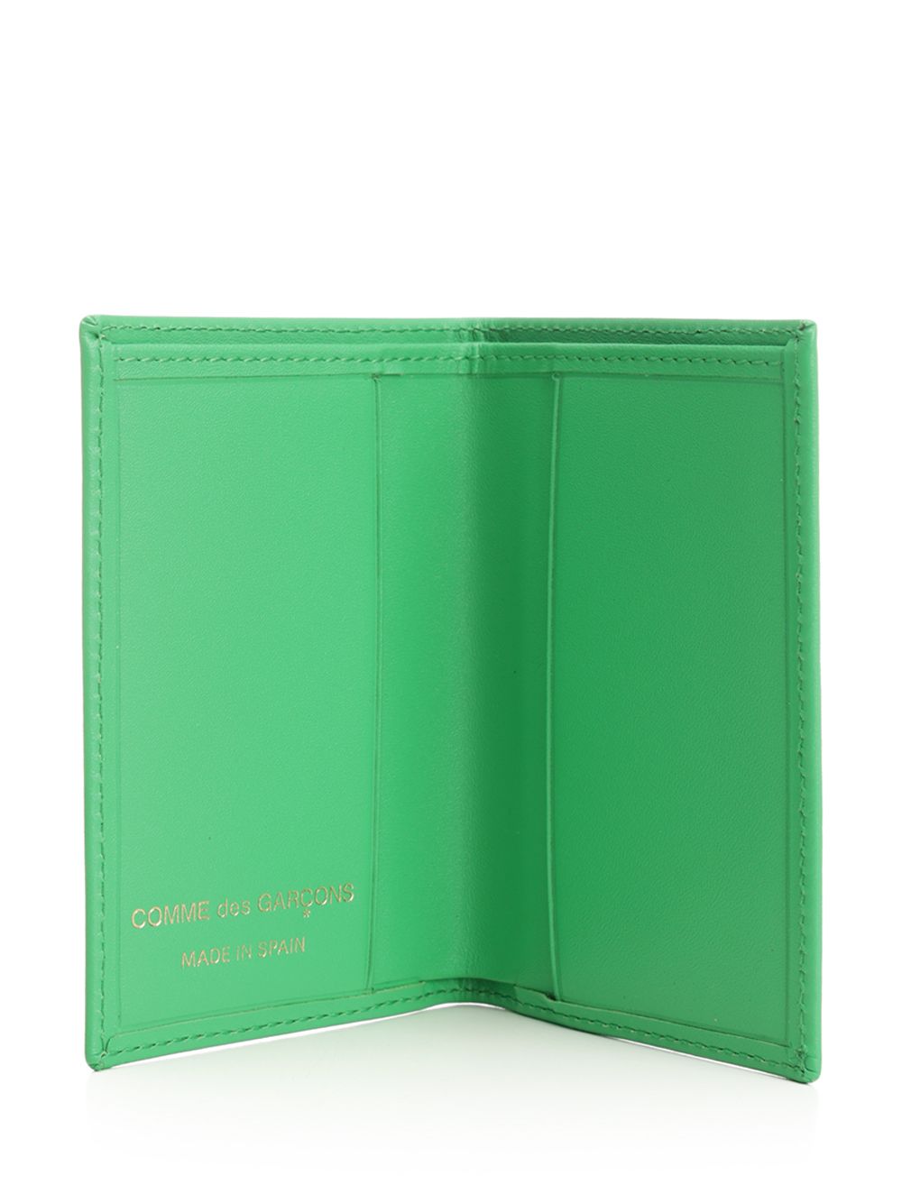 Black leather wallet Green Calfskin