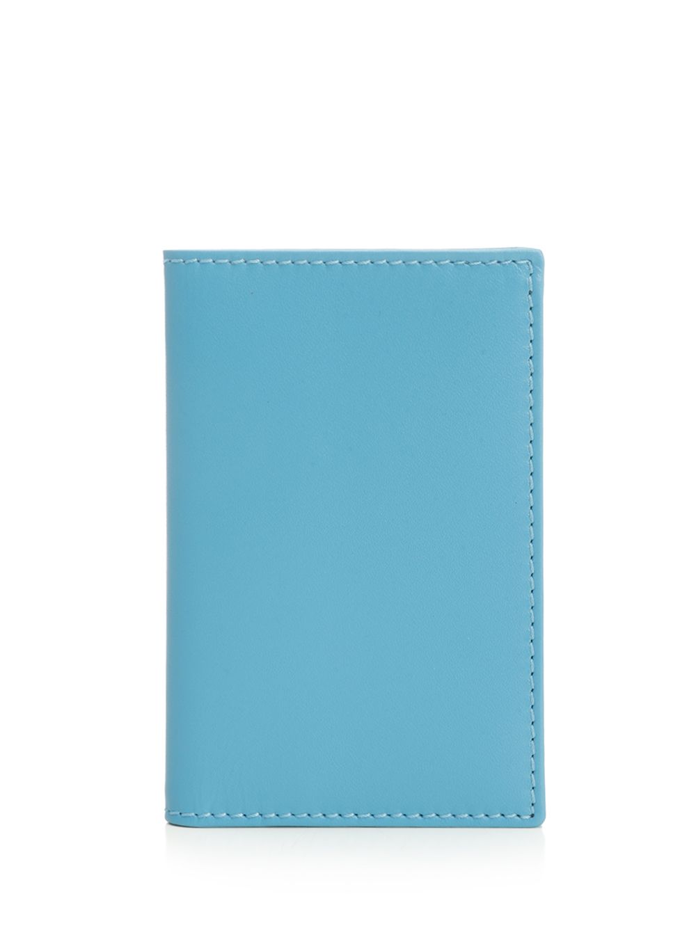 Black Leather Wallet Light Blue Cowhide