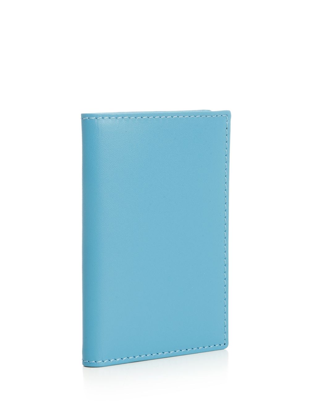 Black Leather Wallet Light Blue Cowhide