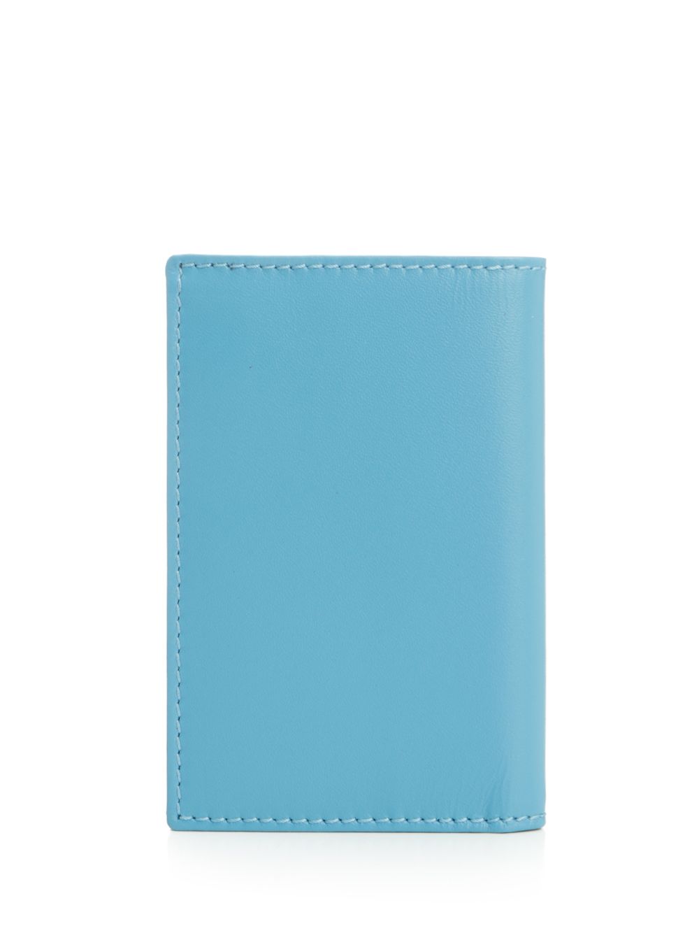 Black Leather Wallet Light Blue Cowhide