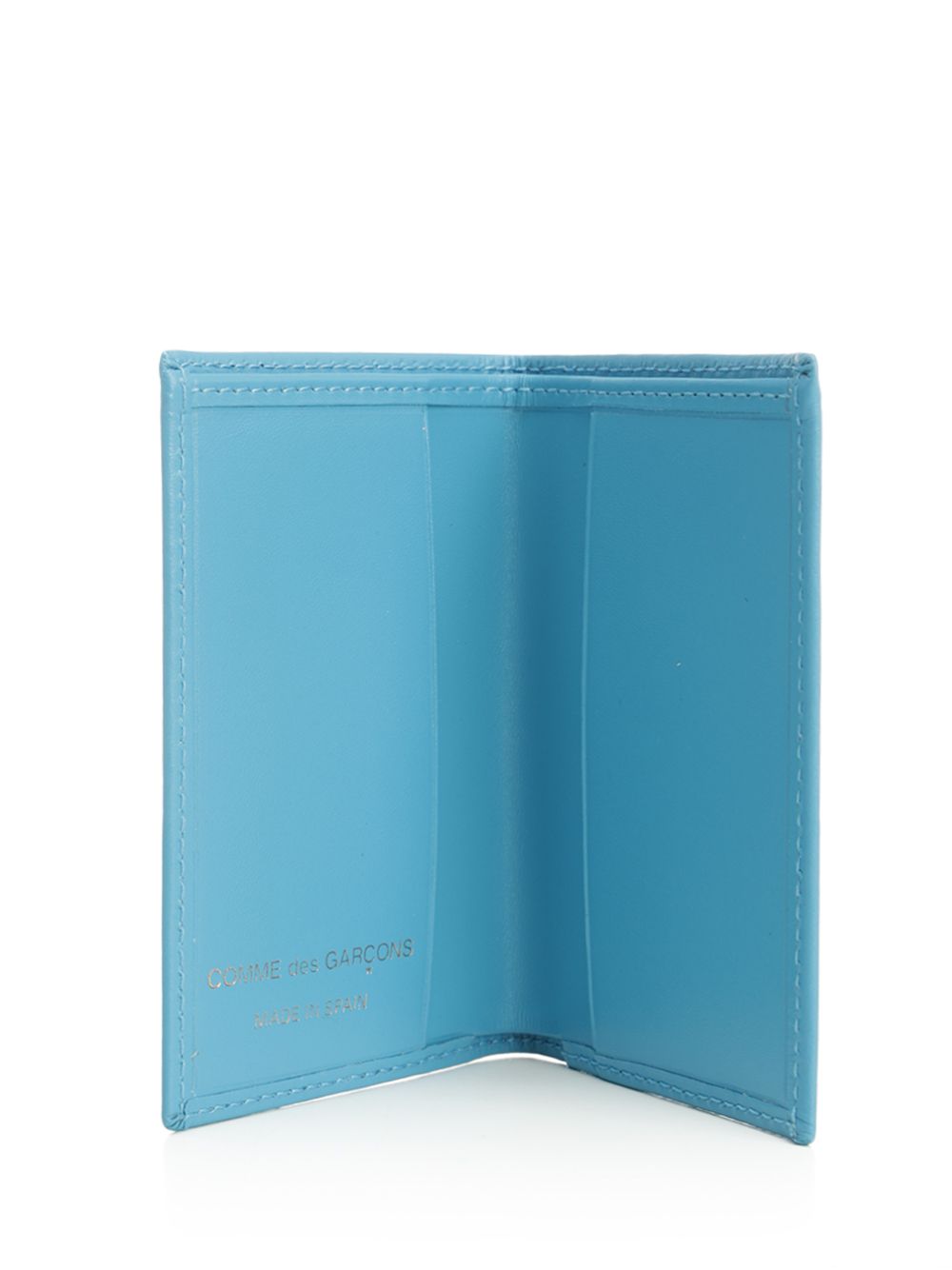 Black Leather Wallet Light Blue Cowhide