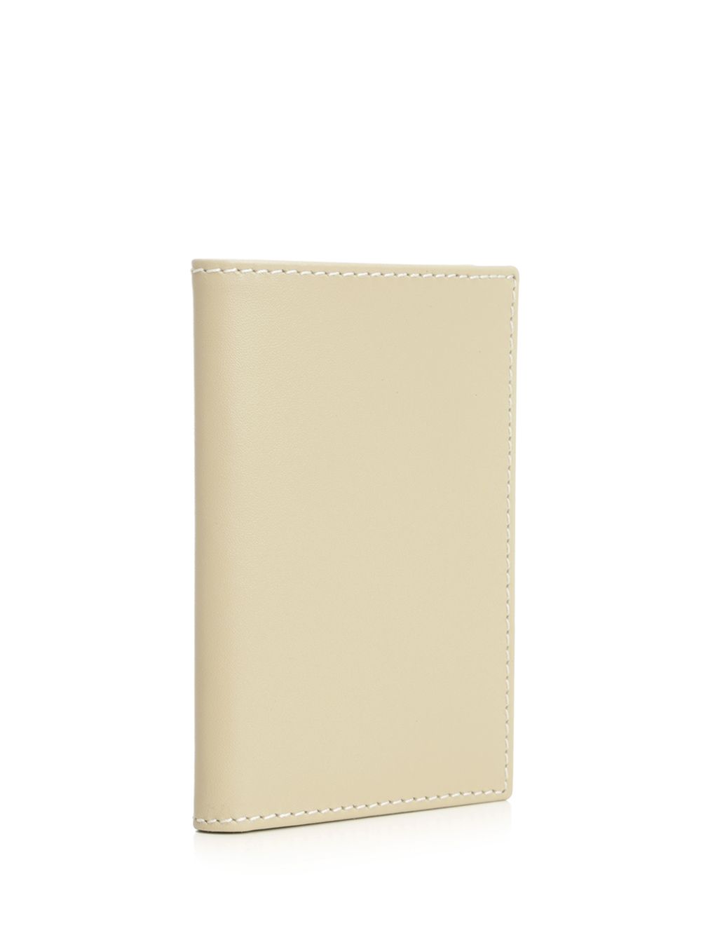 Black Leather Wallet White Cowhide