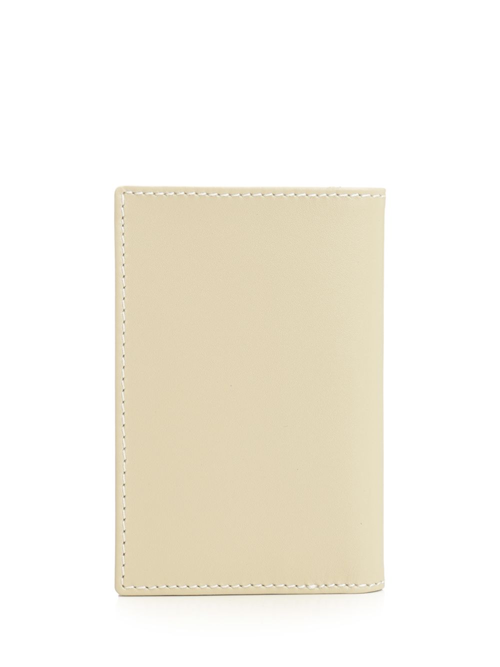 Black Leather Wallet White Cowhide