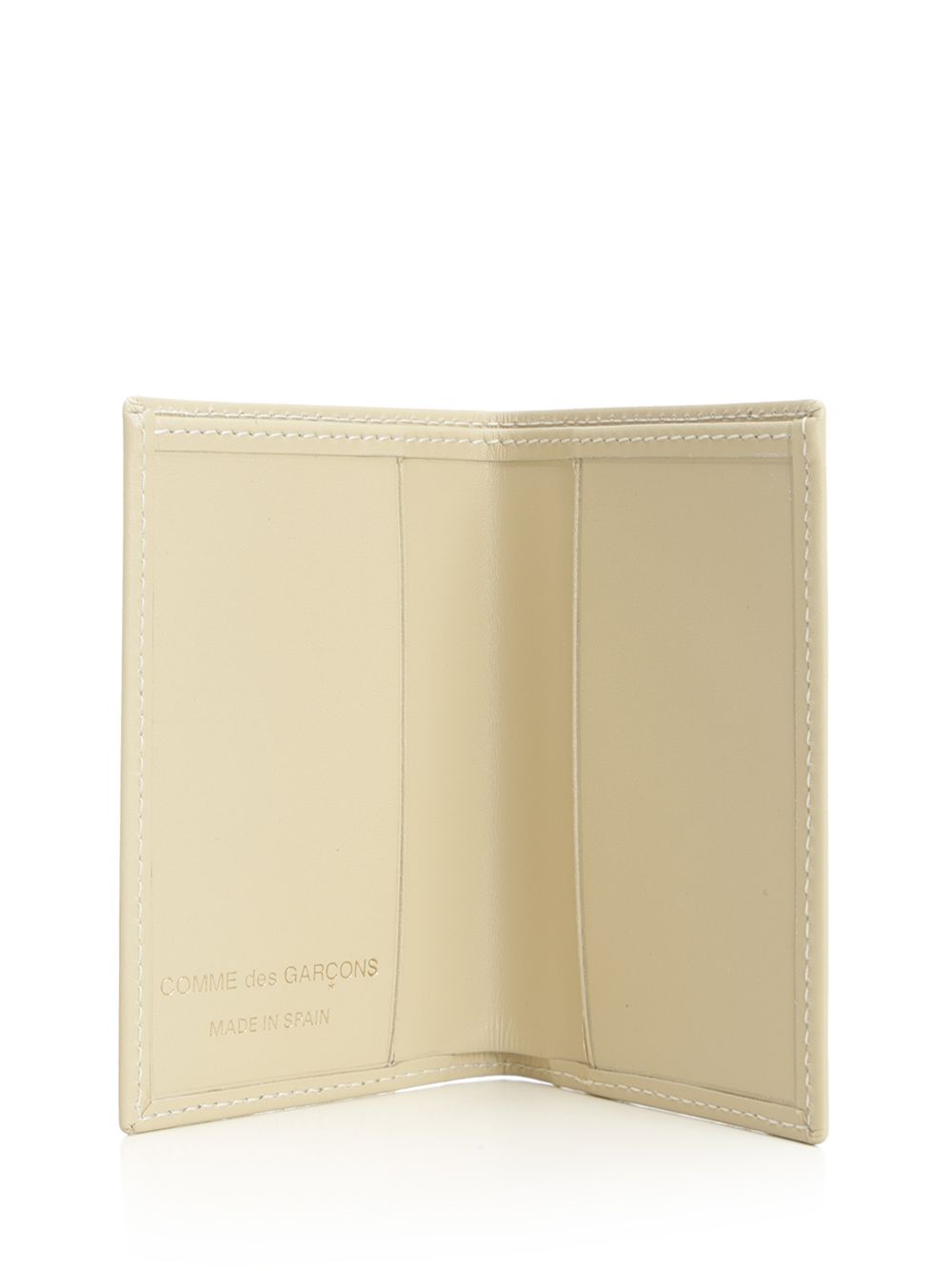 Black Leather Wallet White Cowhide