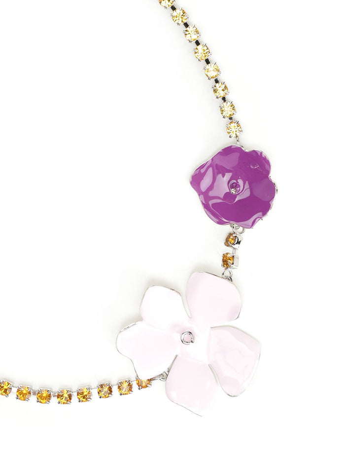 Necklace with multicolored enameled flowers Multicolor Jewelry