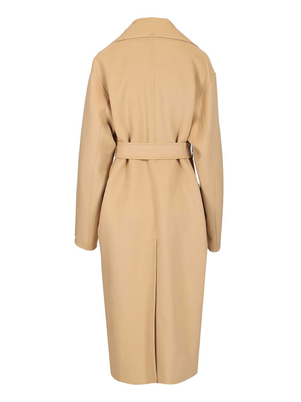Pure wool dressing gown coat Beige Lana Vergine Ovis Aries