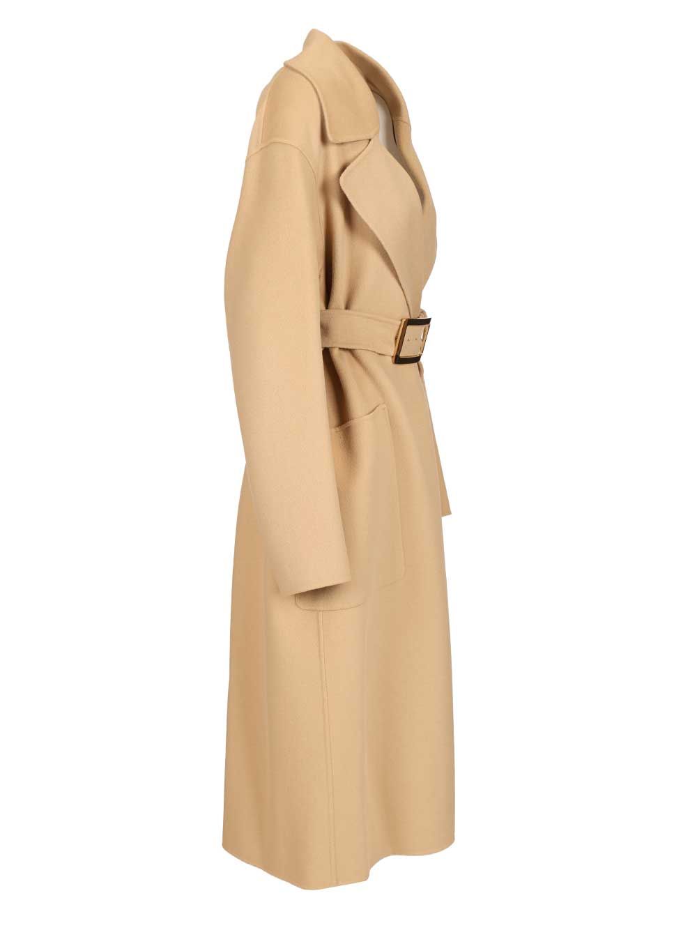 Pure wool dressing gown coat Beige Lana Vergine Ovis Aries